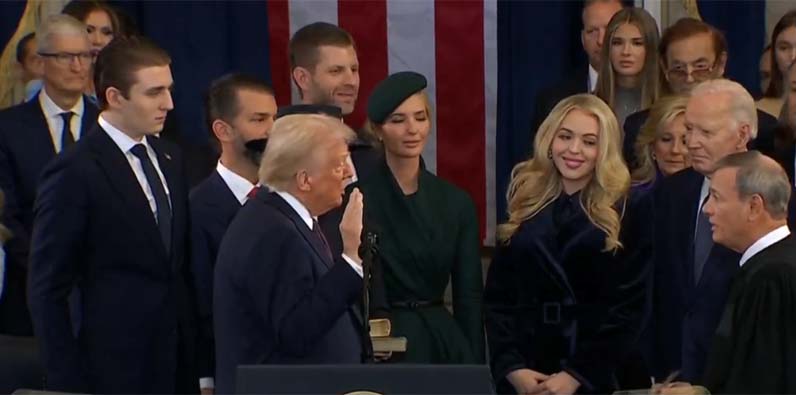 Donald Trump en la toma de posesión.