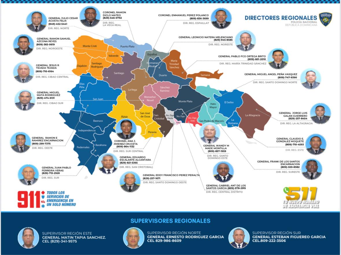 Mapa interactivo con contactos de directores regionales